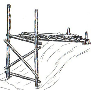 Drawing 1: Trestle Heeled in with one walkway positioned.