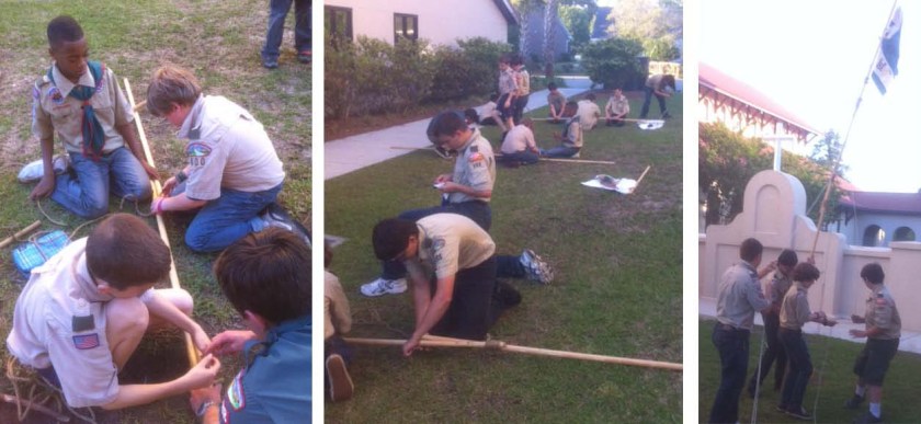 Put it together, lift it up, and tie it down!