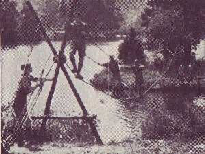 Crossing a Stream on an X-frame Monkey Bridge!