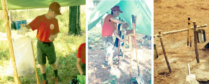 Using the Trash Bag Holder / Putting up a Tool in the Tool Rack / Double Fire Bucket Holder