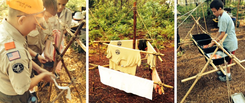 Washing Hands at the Wash Station / Drying Shirts, Socks and Towels at the Clothes Drying Rack / Washing Dishes at the Dish Washing Rack 