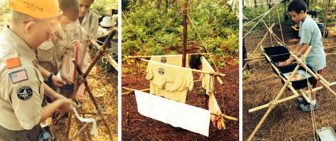 Washing Hands at the Wash Station / Drying Shirts, Socks and Towels at the Clothes Drying Rack / Washing Dishes at the Dish Washing Rack 