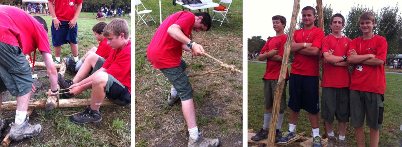 Scouting Rope Bridge Single A-Frame Bridges at the Jamboree – SCOUT PIONEERING