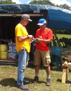 Our Inimitable Quarter Master: Benny Poedjono waits on RIck Strong.