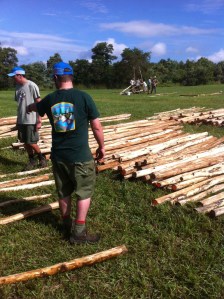 Spars are selected from a centrally-located area and often cut to size in accordance with the needs of each project 