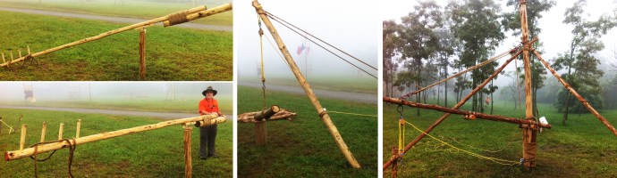 Link to: Larger Images Derricks from left to right: Gin Pole / Boom Derrick / Swing Derrick