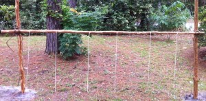 Horizontal Hitching Post Lashed Between Two 6' Uprights