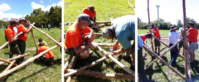  Lashing Together an Hourglass and Two Small Climbing Towers