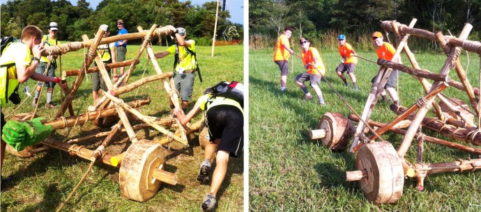 Lik to: Larger Images Pushing Battering Ram into Position / Pulling Battering Ram into Position