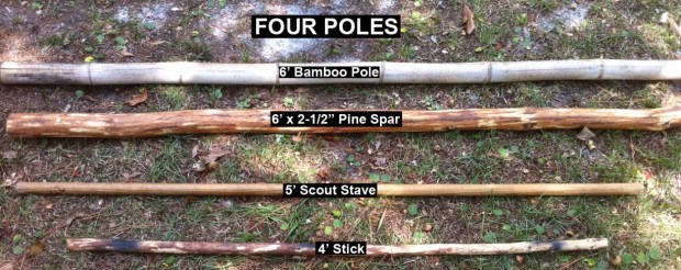 Bamboo Pole, Pine Spar, Scout Stave, Stick
